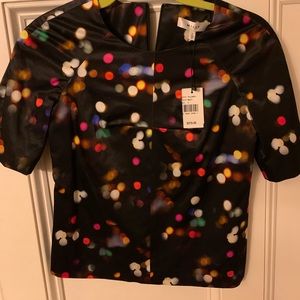 NWT Milly Black Satin Top